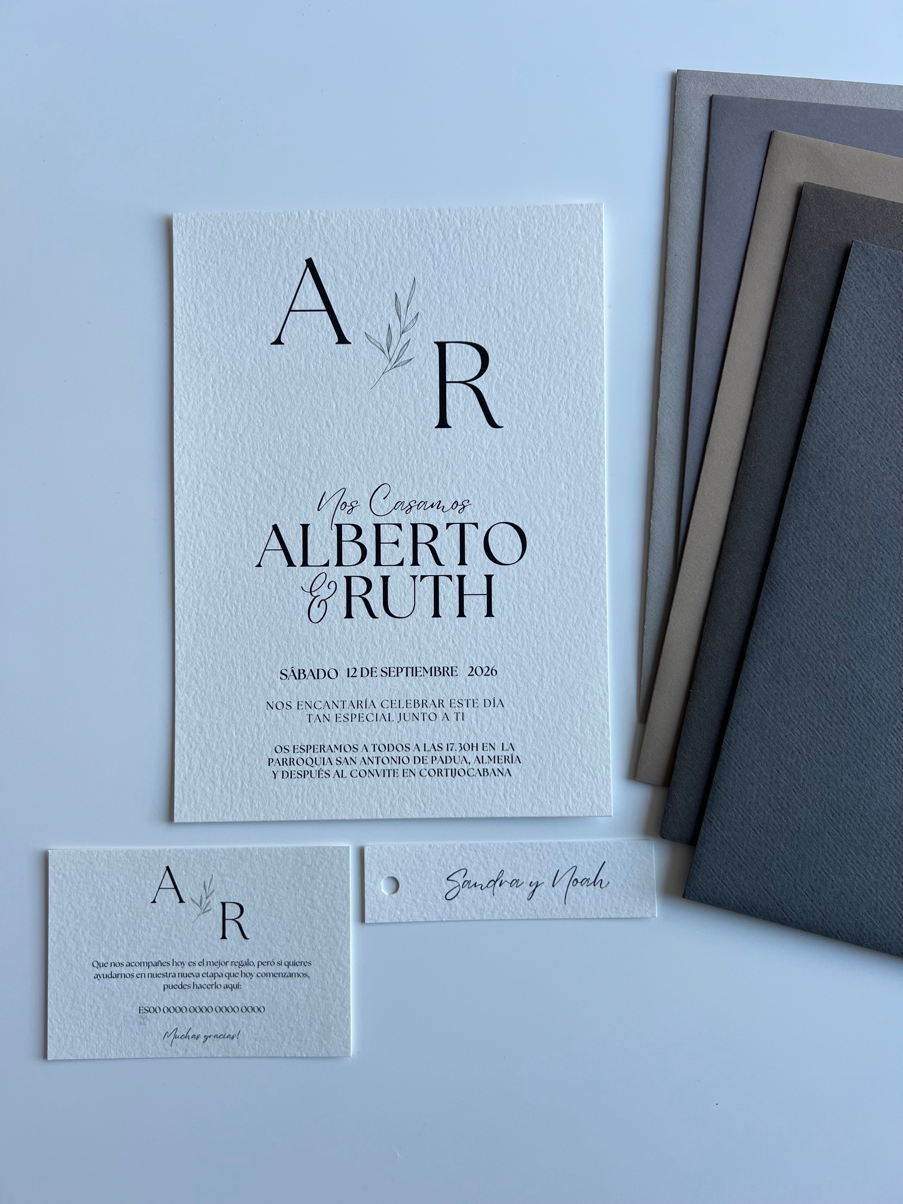 Invitación y sobre MINIMAL Pack 25 (2'75€ u.)