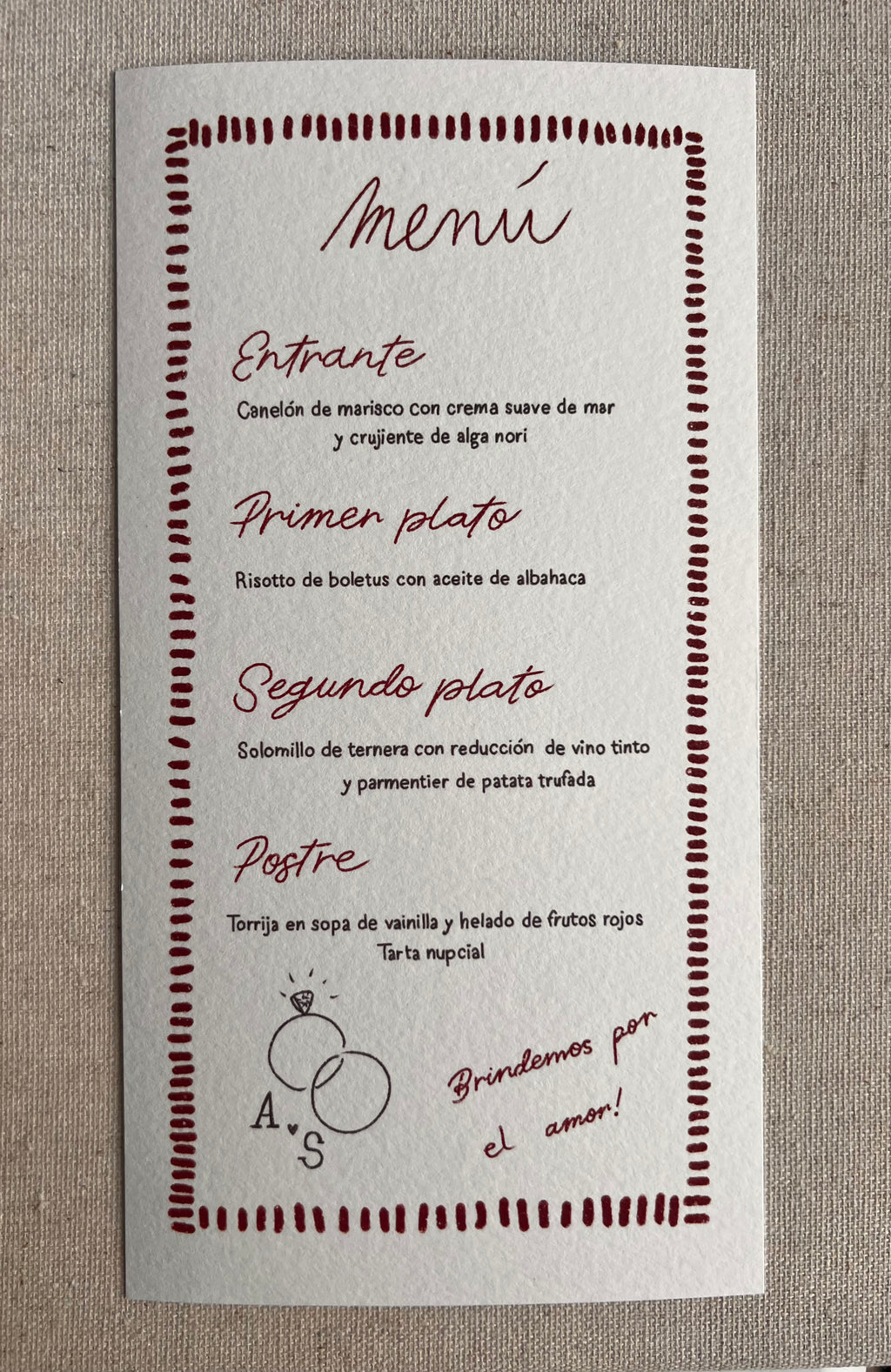 Minuta Roja Pack 50 unidades (0'90€ u. )