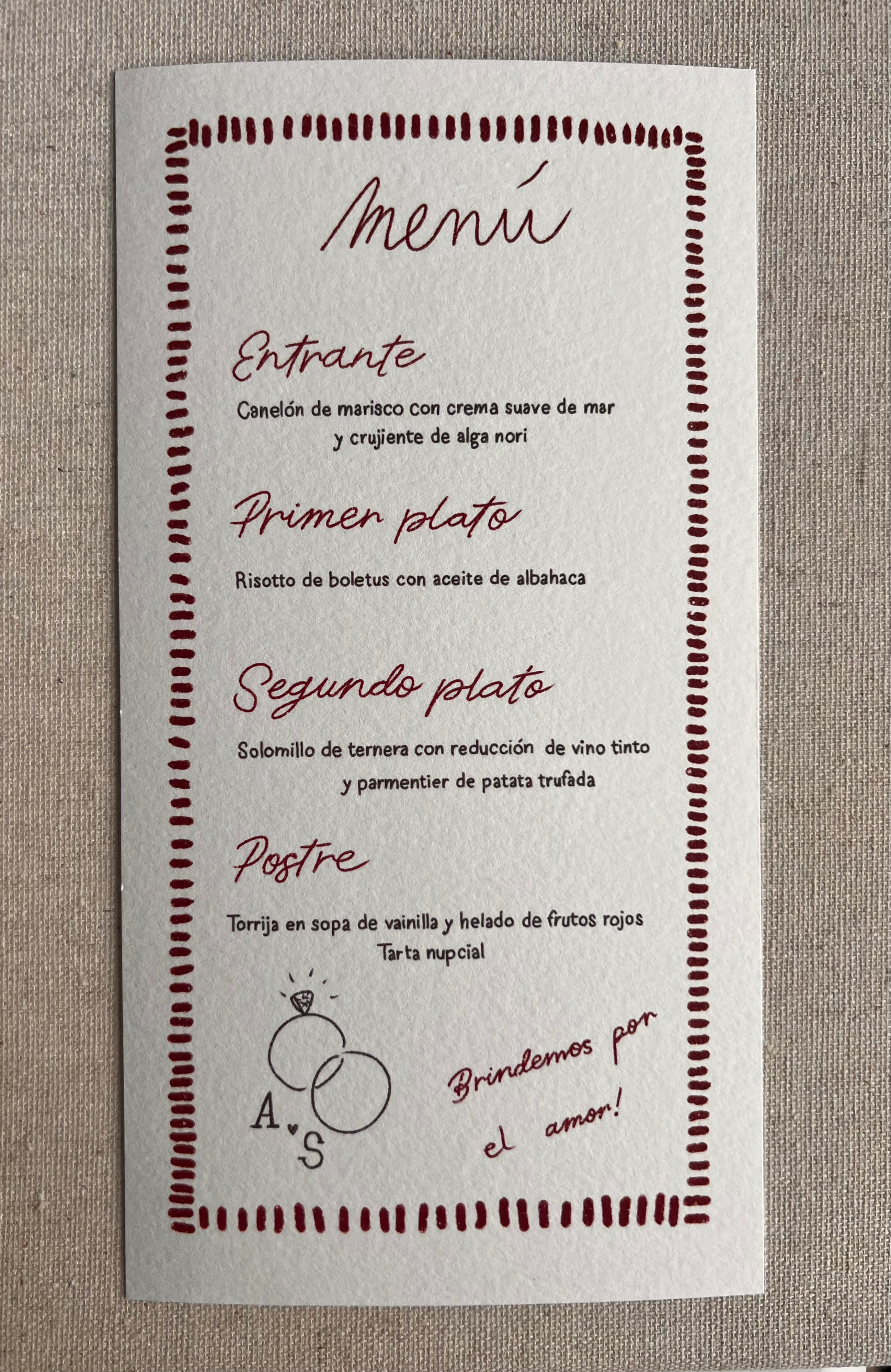 Minuta Roja Pack 50 unidades (0'90€ u. )